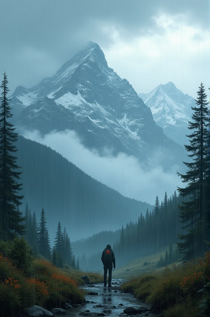 Rainy day in the mountains 