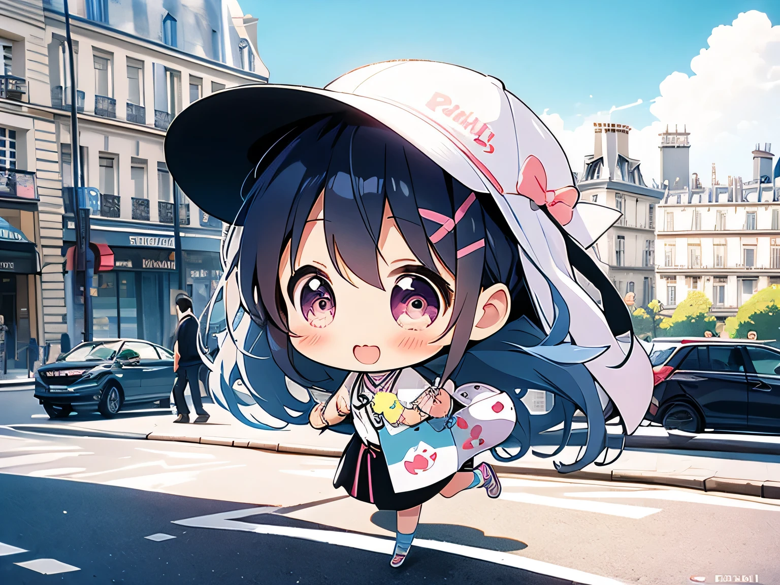 Vasily Kandinsky pastel color style、Kawaii Design, most beautiful girl ever、(((chibi))), (((Paris)))