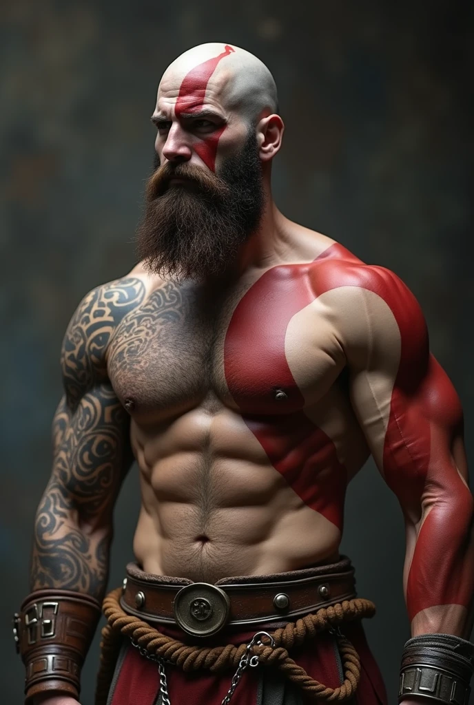 kratos god of war, naked, big penis, masturbandose, ejaculating 