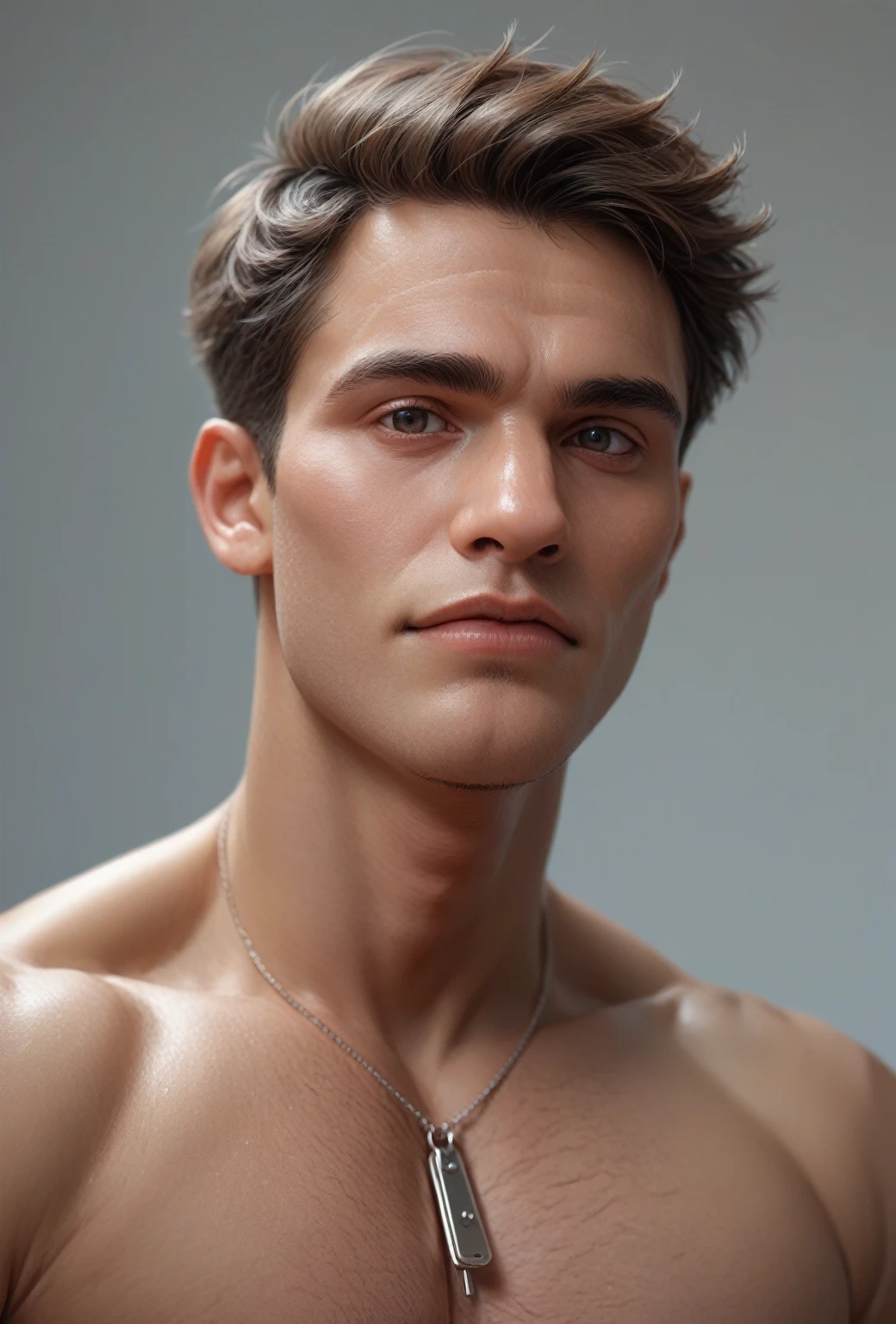 elegant muscular mature man with open zipper coming out with veiny penis, confident face, detailed face, detailed body, short hair, realistic,