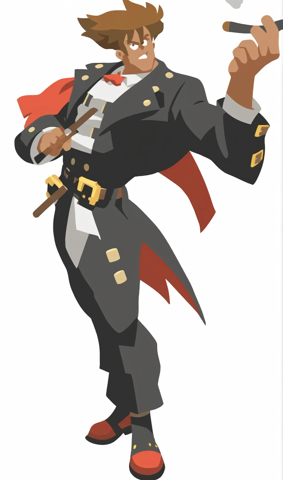 score_9, score_8_up, score_7_up, score_6_up, (masterpiece, best quality), 
Slayer from Guilty Gear is a man in a greenish-brown suit and red tie holding a smoking pipe, monocol,  looking at the viewer. vector drawing in the style of Guilty Gear Strive, guilty gear art style, guilty gear art direction, guilty gear, chrono trigger guilty gear style, guilty gear strive graphics, fighting game character, official character art, guilty gear strive splash art, monocol, solo, white background, simple background, standing, full body, looking at viewer,
(vector art:1)