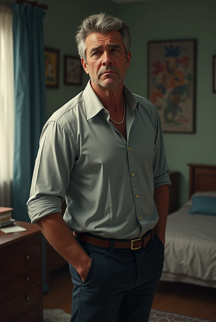 Roger was at a loss for words, unable to pay the rent. He told the landlord to wait a moment while he went to take the money. Once inside his room, he desperately pondered how to come up with the funds.