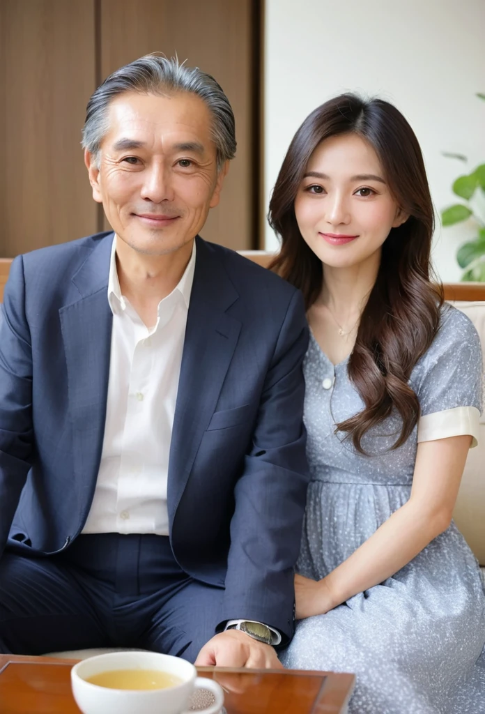 Long Hair, 20 year old young wife、Stylish, smart and youthful at 53 years old々Father-in-law、My son's absence、Adultery、Sex、Full of erotic、Secret Relationship、Forbidden Eros、Embrace each other、On the bed