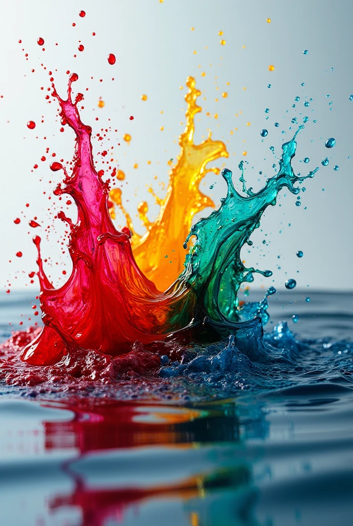 Colorful paints popping in the water