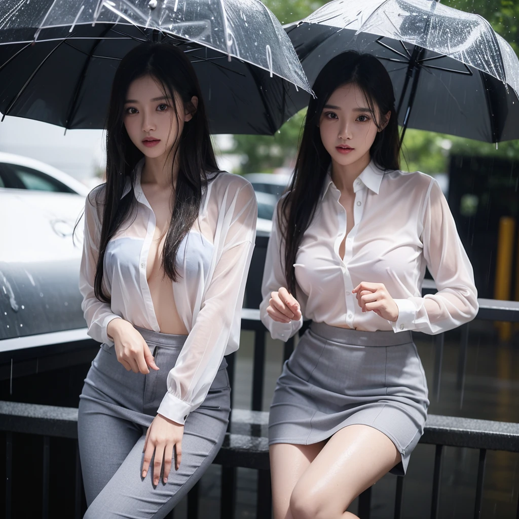 Sexy pose、mini skirt、Leg spread、Hair getting wet in the rain、Transparent shirt、Beautiful woman getting wet in the rain、typhoon、Get wet without an umbrella、Beautiful woman in the rain、雨で濡れたBeautyOL、Detailed face、Realistic、beautiful girl、Beauty、Office Lady Uniform、beauty、Transparent nipples、Beautiful woman、Narrow waist、Handsome woman、Tight pants look、suit、Sexy pose、タイトなsuitパンツ、雨で濡れたsuit、Wet naked shirt、See-through shirt、Shot in heavy rain、Naked shirt