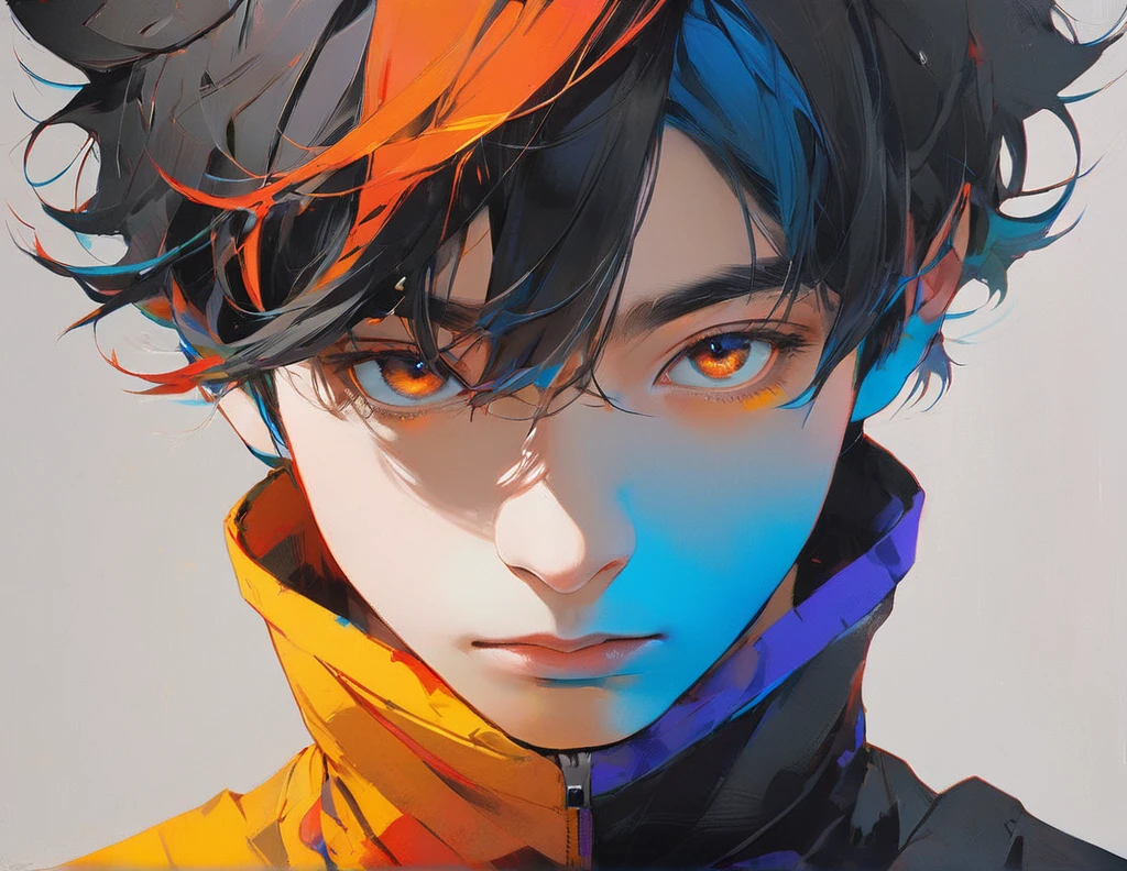 (masterpiece, Highest quality:1.2), One boy, alone, portrait, extra colors