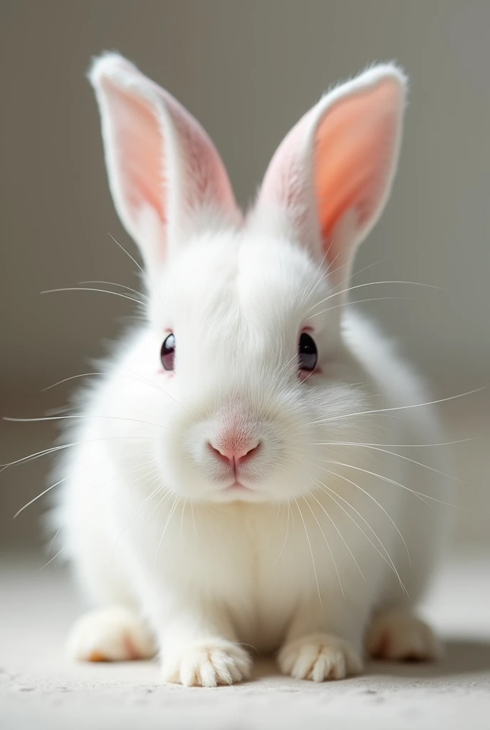 hoto of a white baby bunny