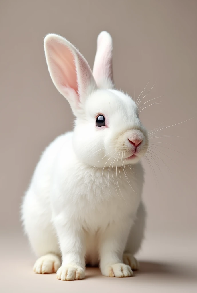 hoto of a white baby bunny