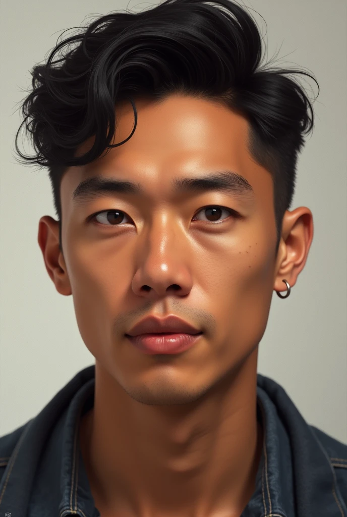 make the same image look like he is a mixture of both american and asian but mostly american
