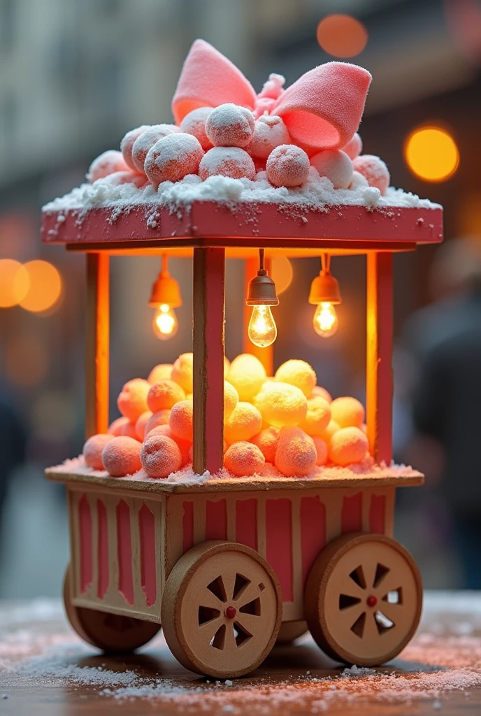 une vendeuse de bonbon avec son chariot stylise