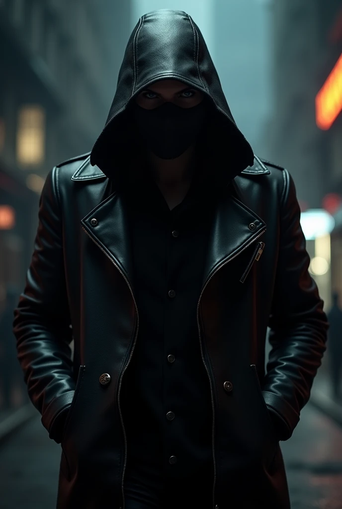 assassin, black leather jacket