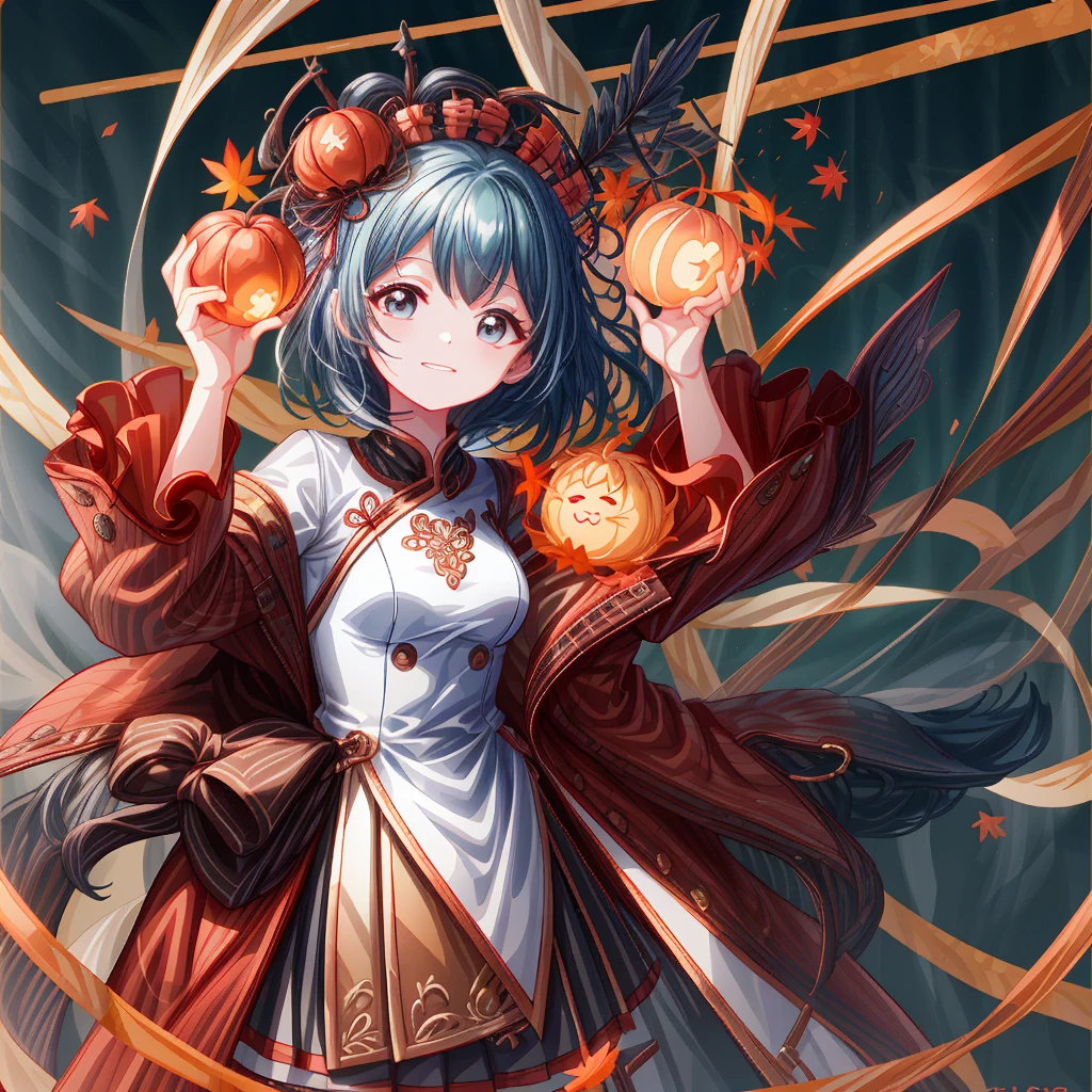 Autumn Festival、Mascot character、Animals in clothes、full body Esbian、cute little、A sexy、Well-formed face、Detailed eyes、Idol、