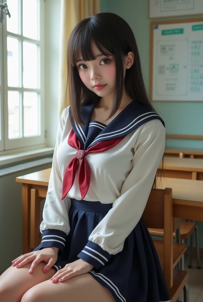 woman masturbating climax pussy schoolgirl japanese classroom uniform