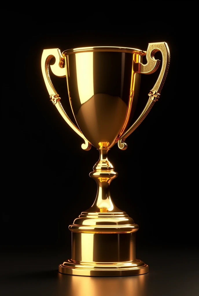 A golden trophy on black background for e sports championship