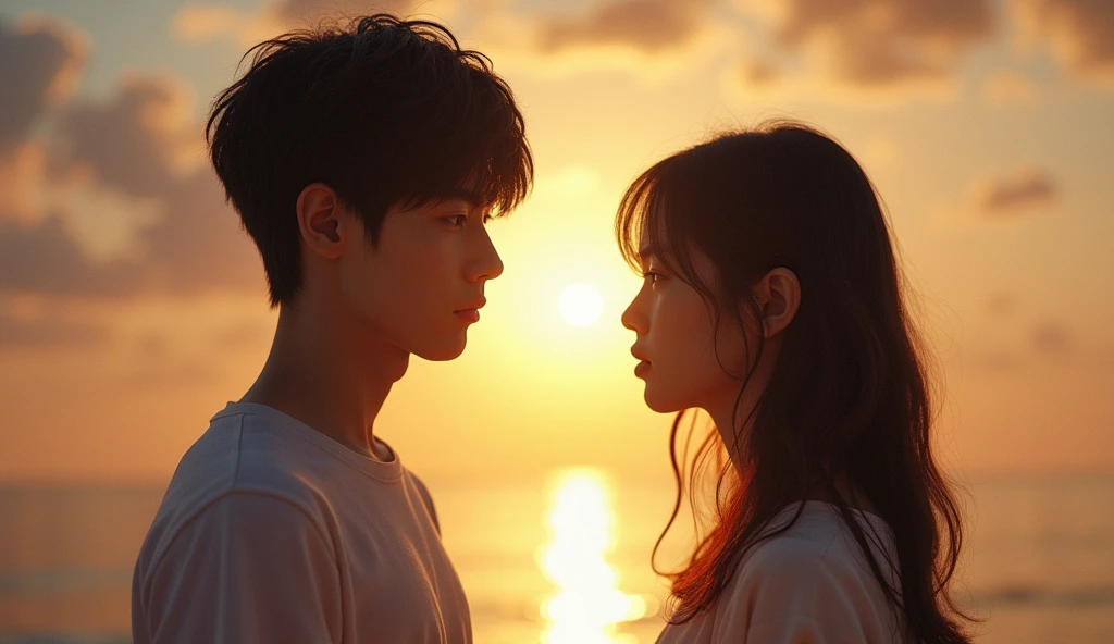 (best quality, masterpiece, ultra detailed), Slow-motion panoramic shot
Teenage Japanese male idol and teenage Japanese female idol hoping to meet again
Teenage Japanese male idol and teenage Japanese female idol looking at each other hoping to meet again