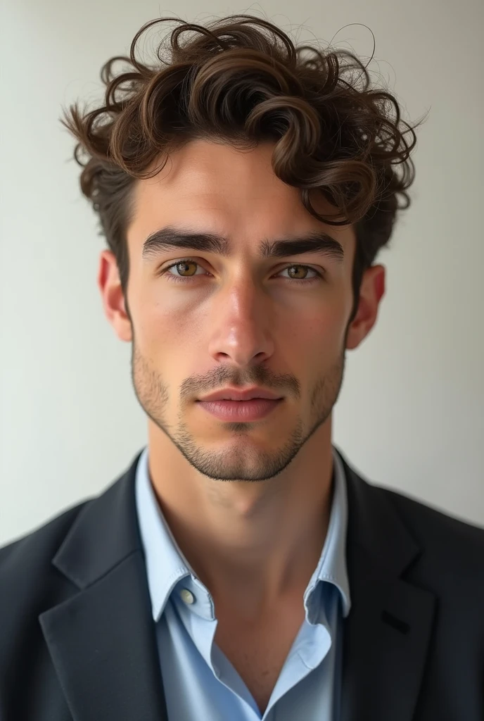 create a realistic male psychologist, recent graduate in psychology. with very short and formal hair, curly type 4a with receding hairline. thin eyebrow. offwhite, with medium to thick lips and brown hair.

Focus on very short hair with type 4 curls and receding hairlines. as well as thin, blonde eyebrows