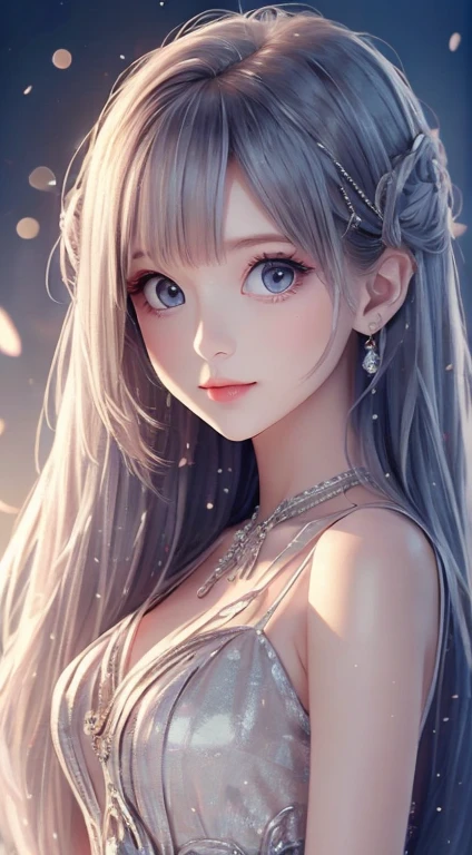 最high quality, masterpiece, High resolution, One Girl, Porcelain Dress, hair accessory, necklace, jewelry, Beautiful Face, On the body, Tyndall effect, Realistic, Dark studio, Edge lighting, Two-tone lighting, (Skin with attention to detail: 1.2), 8k UHD, Digital SLR, Soft Light, high quality, Volumetric Light, Frank, photograph, High resolution, 4K, 8k, Background Blur,Beautiful big eyes、charm、Luxury dresses,high quality、Very delicate、8k