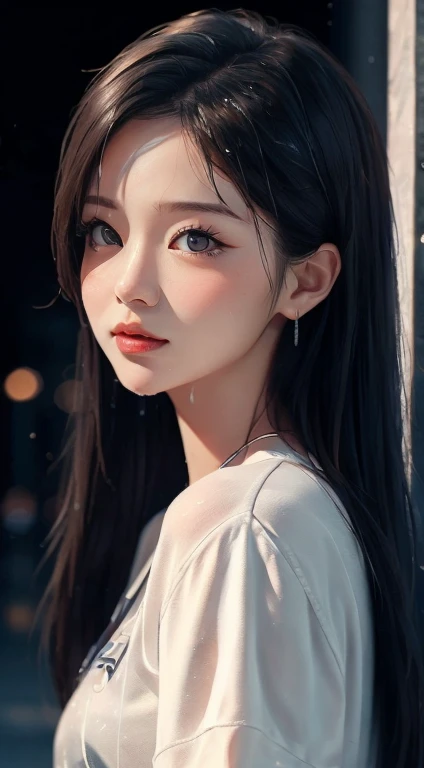 Jennie Kim in wet white gym wear, Wet white shirt, Realistic, 4k Realistic, Soft lighting, detailed, Real Full HD