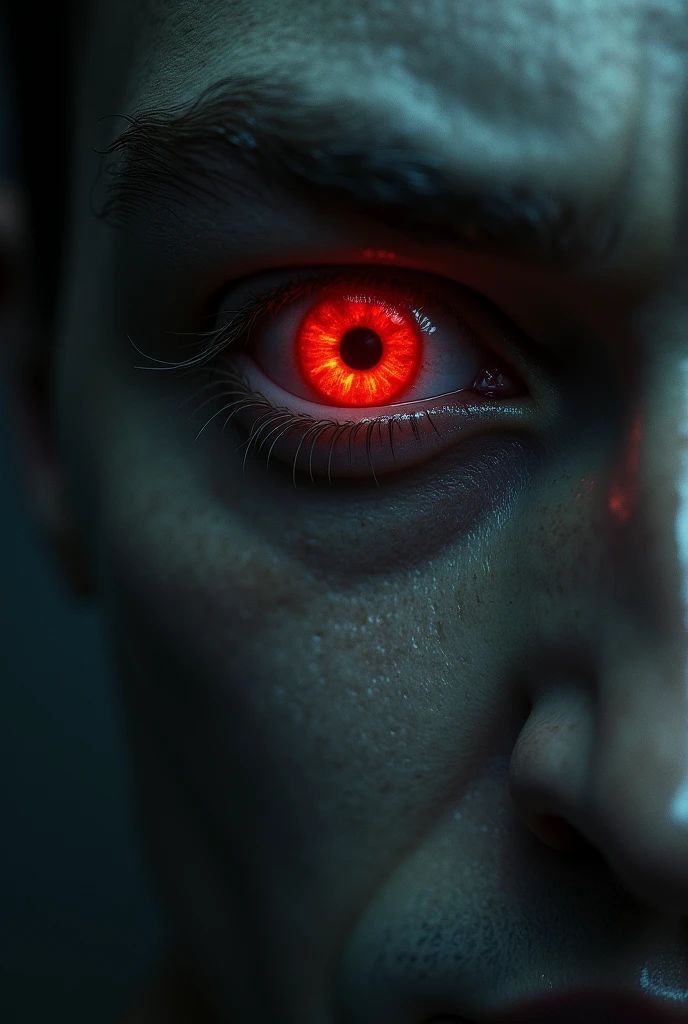 As soon as the Devil’s Eye took over, Roger’s eye color changed to red. The eye, now in control of Roger’s body,