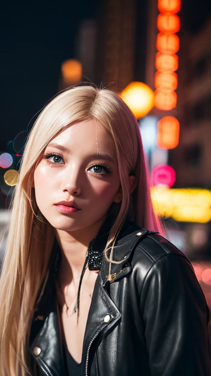 Fashion portrait color photos, Miss, neon lights