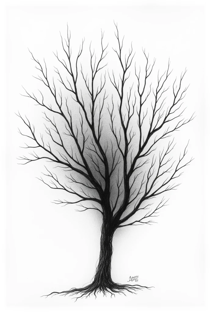 Black pen drawing on a white background
