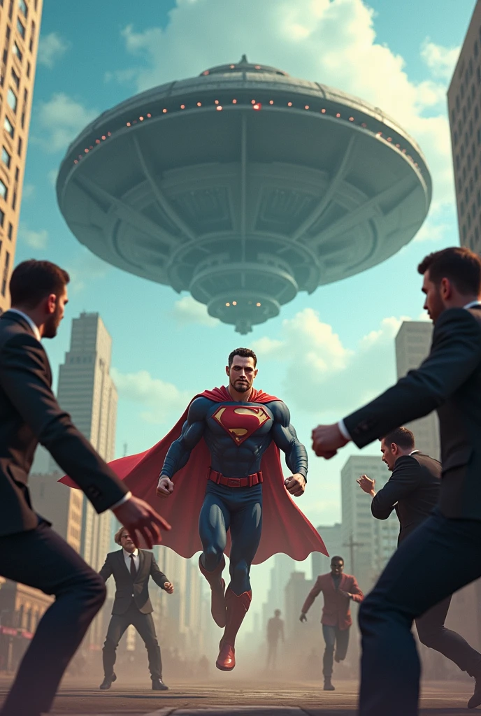 One day, while Roger was fighting criminals, he heard a strange sound and looked up to see a massive flying object.