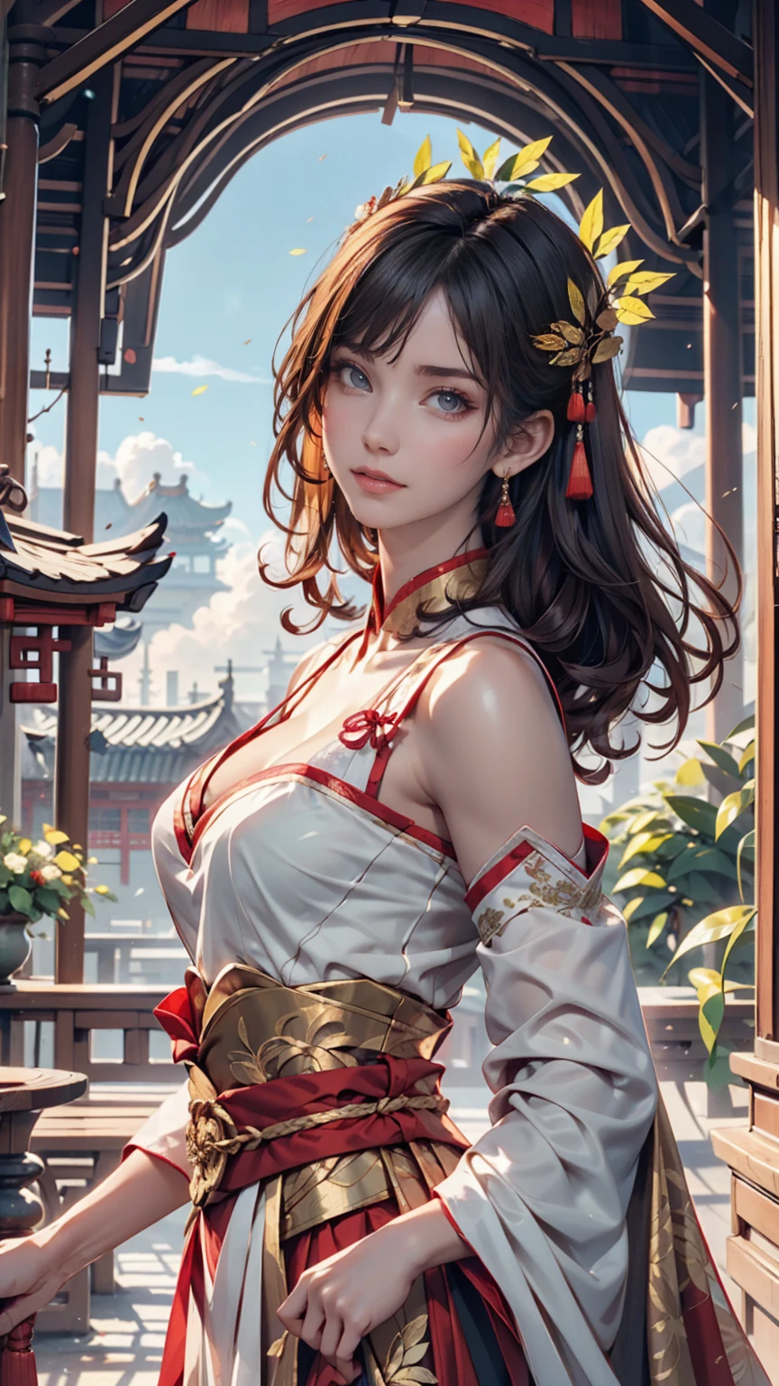 Beautiful dancers of ancient China,Delicate lines,Gorgeous costumes of ancient China,Delicate and vivid,Embarrassed face,Willow leaf eyebrows,Character Description,Curly Hair,Gold Leaf,Flowing Clouds,watercolor,Crane surroundings,Ink Painting,Kind eyes,Scrupulous, Color Scheme,Exquisite clothing patterns,by グー, Kaiji,Zhang Shuang,Professional Color Grading,Realistic style,Soft Shadows,Crisp and sharp focus,Film Photography,panoramic,32K --v 6