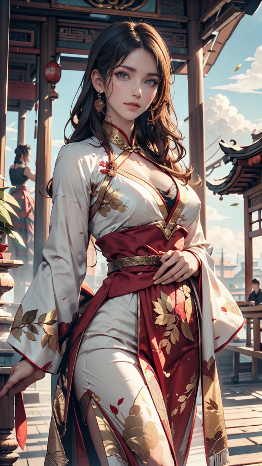 Beautiful dancers of ancient China,Delicate lines,Gorgeous costumes of ancient China,Delicate and vivid,Embarrassed face,Willow leaf eyebrows,Character Description,Curly Hair,Gold Leaf,Flowing Clouds,watercolor,Crane surroundings,Ink Painting,Kind eyes,Scrupulous, Color Scheme,Exquisite clothing patterns,by グー, Kaiji,Zhang Shuang,Professional Color Grading,Realistic style,Soft Shadows,Crisp and sharp focus,Film Photography,panoramic,32K --v 6