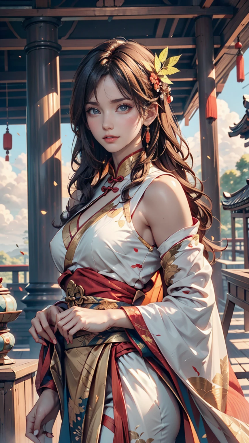 Beautiful dancers of ancient China,Delicate lines,Gorgeous costumes of ancient China,Delicate and vivid,Embarrassed face,Willow leaf eyebrows,Character Description,Curly Hair,Gold Leaf,Flowing Clouds,watercolor,Crane surroundings,Ink Painting,Kind eyes,Scrupulous, Color Scheme,Exquisite clothing patterns,by グー, Kaiji,Zhang Shuang,Professional Color Grading,Realistic style,Soft Shadows,Crisp and sharp focus,Film Photography,panoramic,32K --v 6