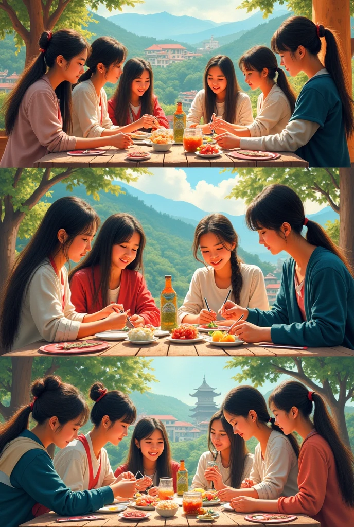 Idea: The paintings will carry images of the country, people, and culture of Vietnam. The images show interaction, solidarity, and learning between the two groups of Vietnamese and Japanese students.