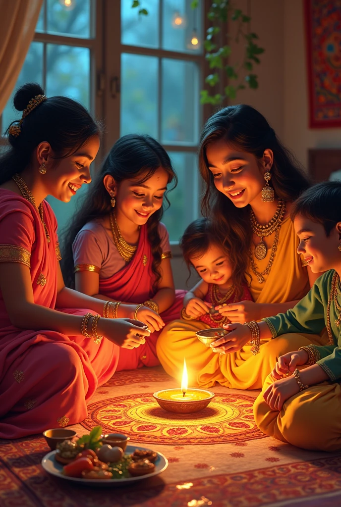 Indian home celebration of diwali