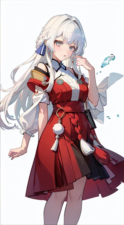 Clara, Wear裙子拿着麦克风的人的特写, White hair deity, Azur route style, Azur Lane Characters, White hair, perfect White hair girl, White hair, Wear漂亮裙子的可爱动漫女孩, Wear红色连衣裙的灰度照片,  Wear, ( ( ( Yoshinari Night ) ) )