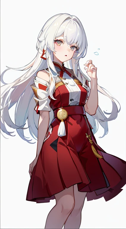 Clara, Wear裙子拿着麦克风的人的特写, White hair deity, Azur route style, Azur Lane Characters, White hair, perfect White hair girl, White hair, Wear漂亮裙子的可爱动漫女孩, Wear红色连衣裙的灰度照片,  Wear, ( ( ( Yoshinari Night ) ) )