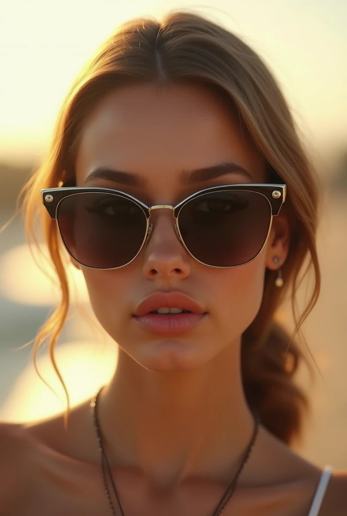 Female wearing a sun glasd