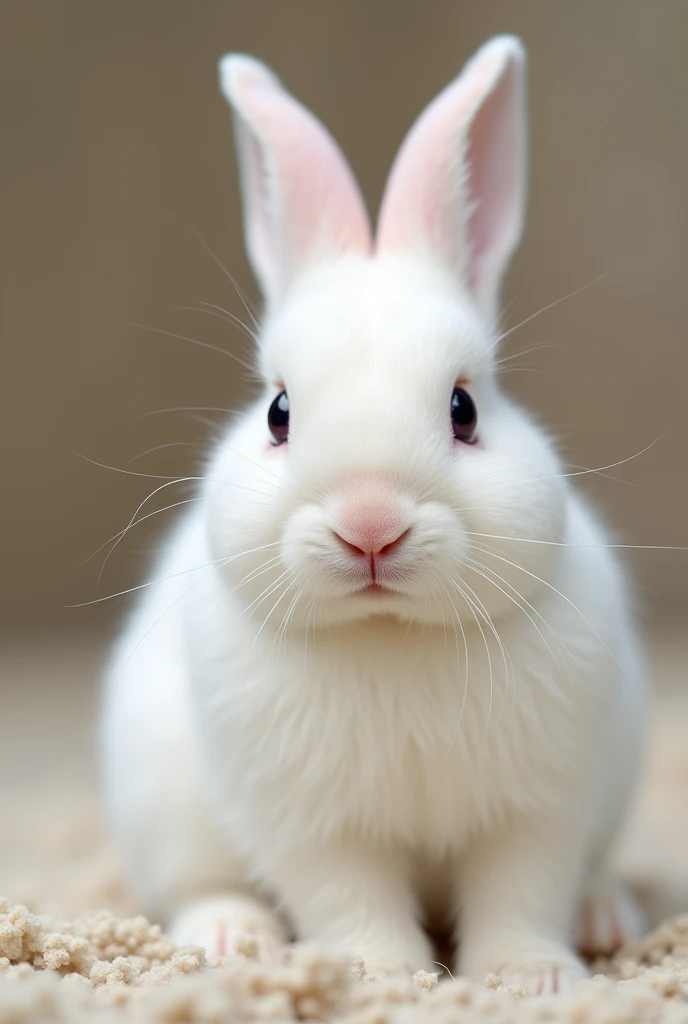 hoto of a white  bunny