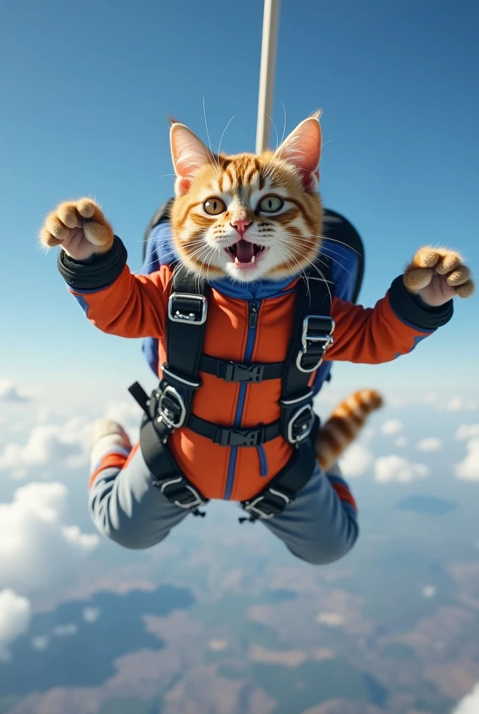 Skydiving cat