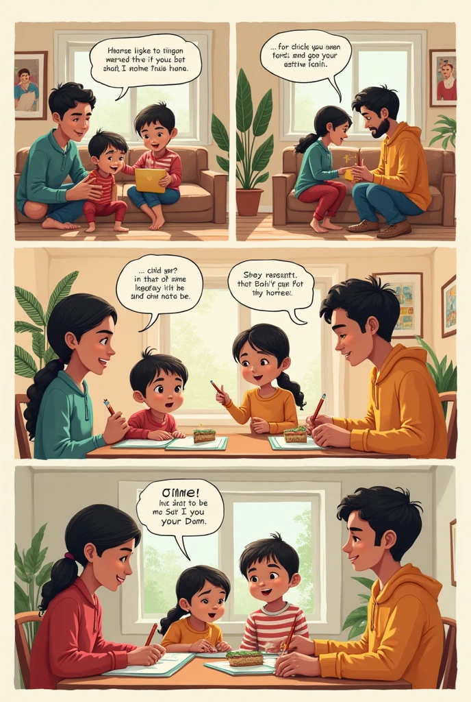 create a comic strip on how you would communicate with your family