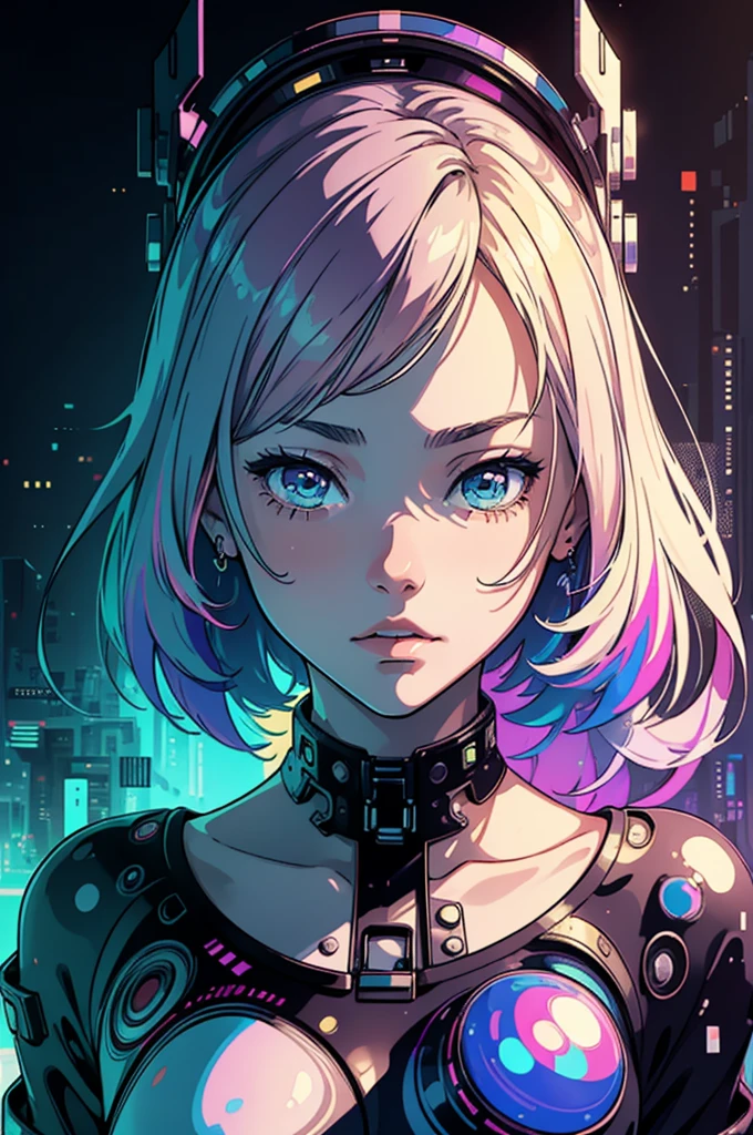 (masterpiece, Highest quality, Highest quality, Official Art, beautifully、aesthetic:1.2), (One girl:1.3), Very detailed,colorful,Most detailed, Glitch Art, (Digital Distortion), Pixelated Fragments, Data Corruption,colorful noise, Visual clutter,Modern aesthetics