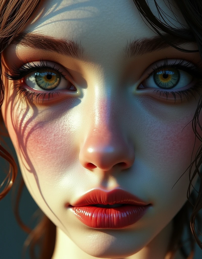 high fashion model influenced by Giuseppe Arcimboldo, her eyes and face fixed on the camera lens, short image, symmetrical eyes, ultra hd, realistic, vivid colors, highly detailed, UHD drawing, pen and ink, perfect composition, beautiful detailed intricate insanely detailed octane render trending on artstation, 8 k artistic photography, photorealistic concept art, soft natural studio lighting, chiaroscuro, award - winning photograph, masterpiece, oil on canvas, raphael, caravaggio, greg rutkowski, beeple, beksinski, giger
