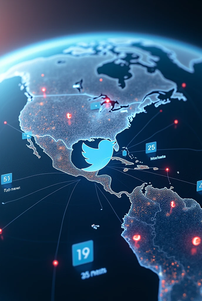 Generate a realistic image for the following tweet: 🌍 The conversation with @realDonaldTrump and the ensuing discussions across Twitter have now amassed nearly 1 billion views! The world is watching. #Trending #SocialMediaImpact