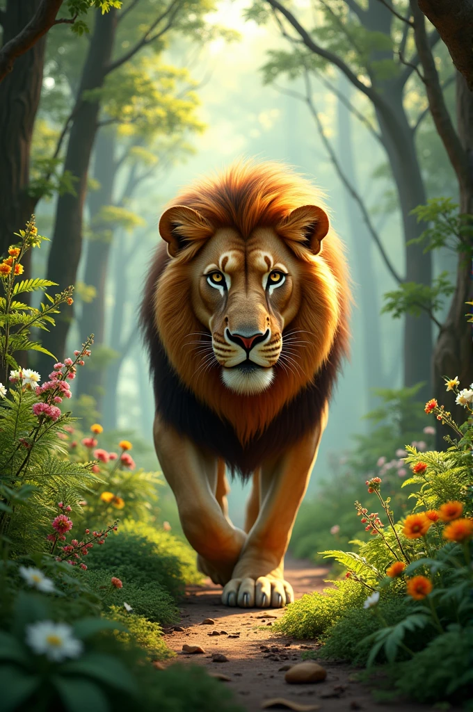 lion in the forest