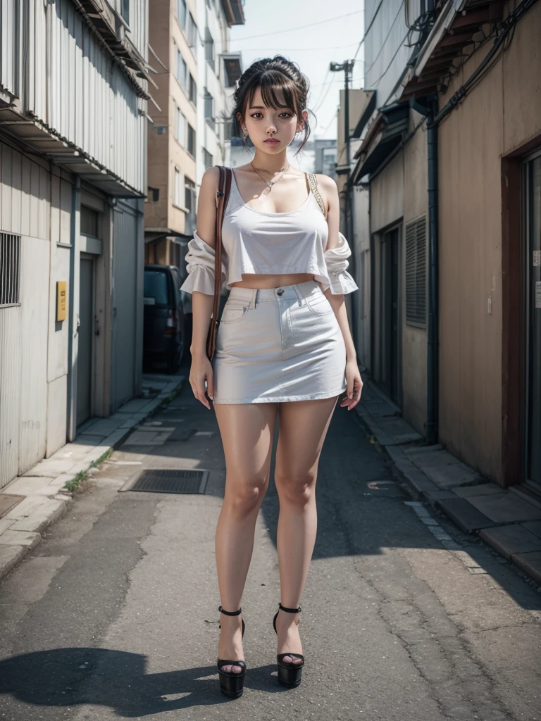 Emnim、Vaporpunk、2girl、beautiful face、Slightly fat、Full body portrait、,Ultra low cut,High heel