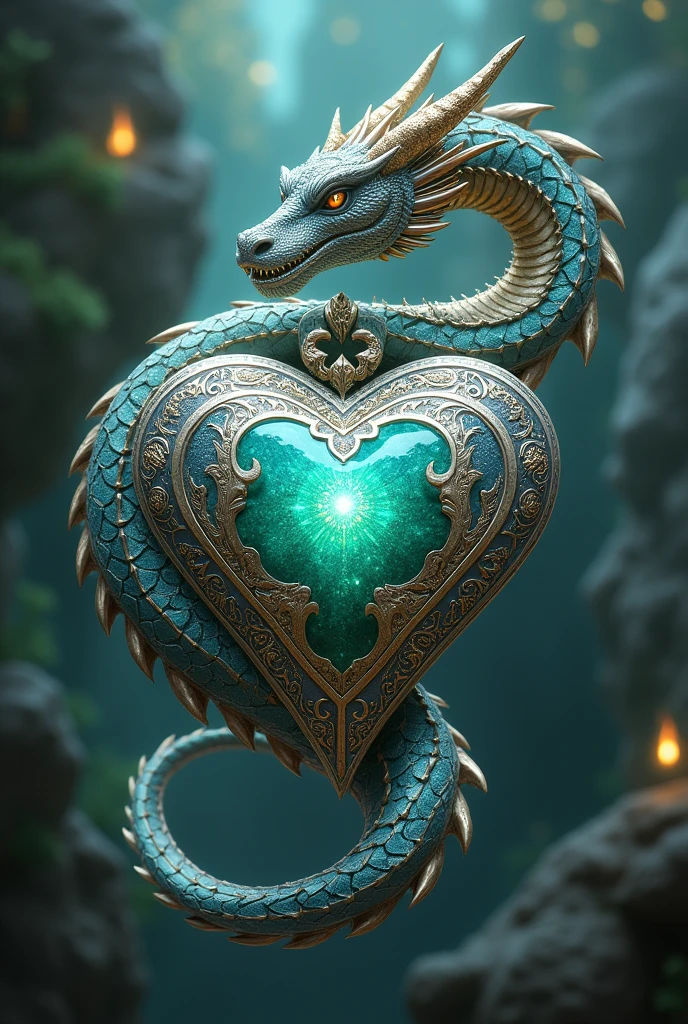 Silver Heart Guarded by Dragon