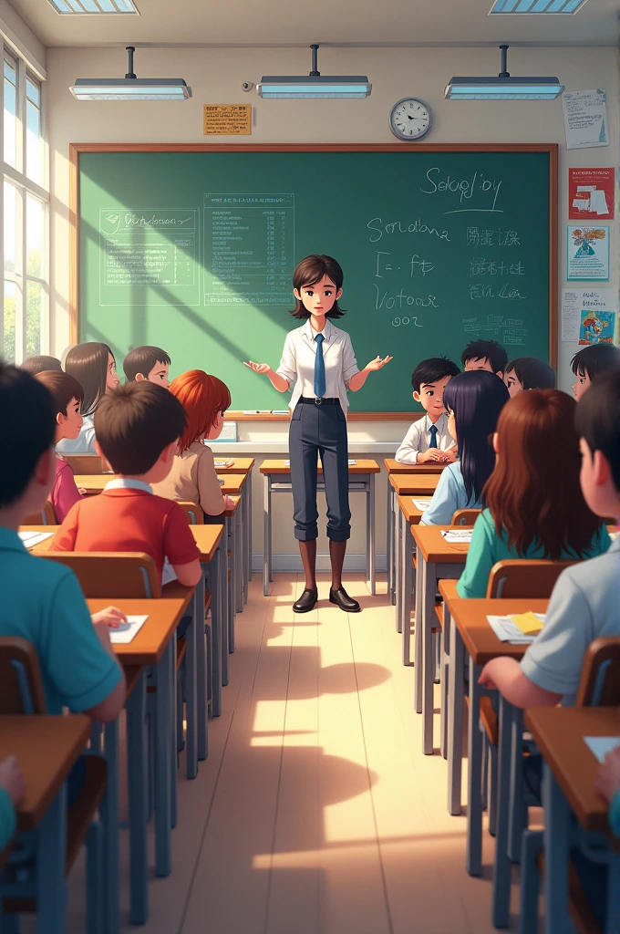 In the classroom there are students and teachers.