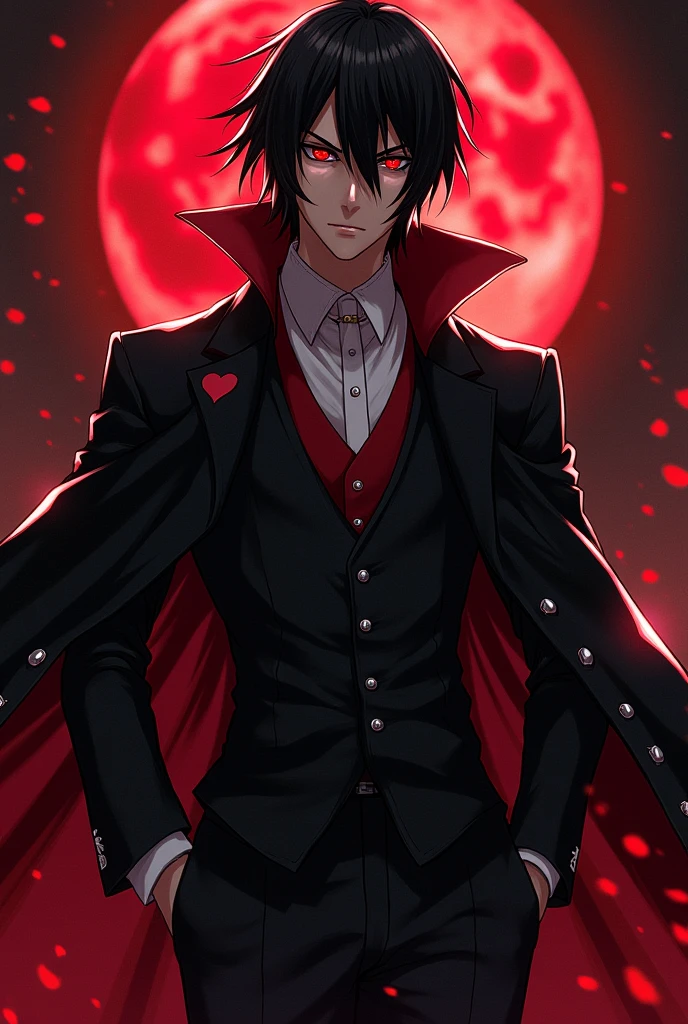 Itachi uchiha, handsome man, wearing beautiful elegant black_red suit, dark_fantasy, black hair, red eyes, red moon, pixiv, , elegant spooky, ffxiv, dramatic light, fantasy background, , Tsutomu Nihei style, vibrant colors, Manga nib pen style, dramatic lighting, beautiful_sparkle background, ((shiny )), glistening, highly detailed, light, spooky atmosphere — quality, ((more details:1.5))