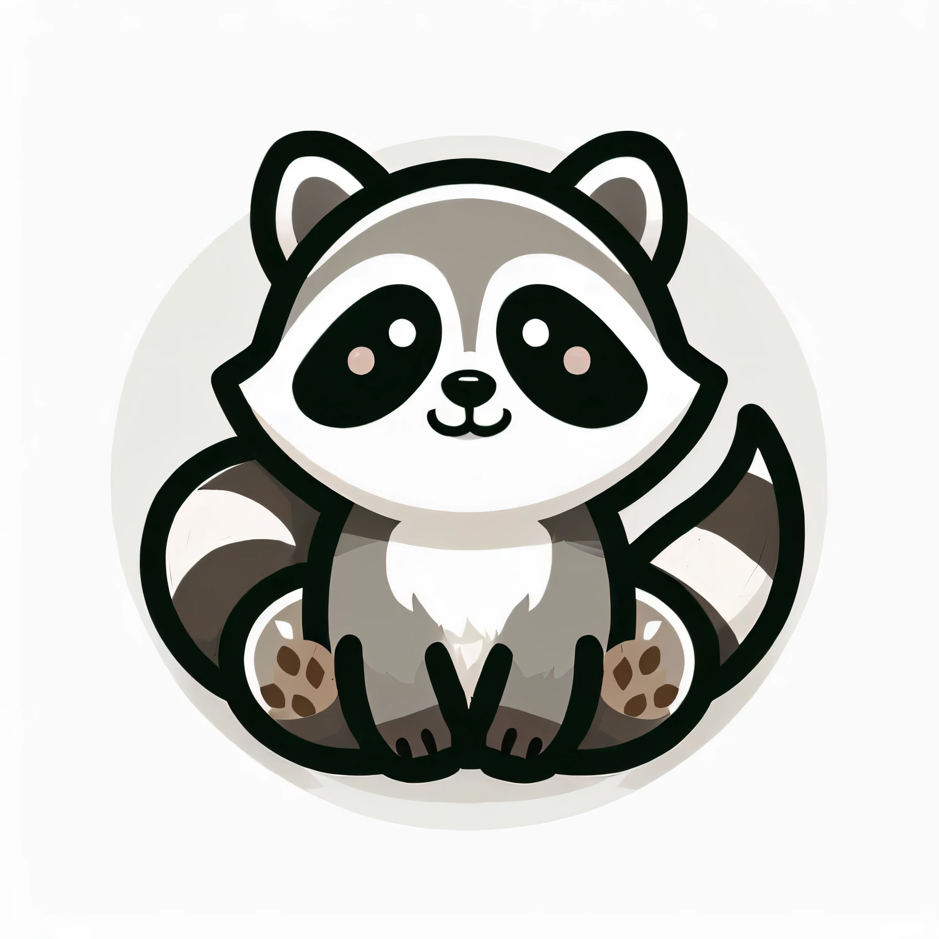 there is a cartoon raccoon sitting on the ground with its paws crossed, raccoon, Wild Shape : raccoon, Cute Animals, raccoon, A cute animal, Cute Panda, anthropomorphic raccoon, Cute woodland creatures, Cute cartoon characters, 「Cartoon Animal Portrait, Mascot illustration, Round and cute face, raccoon dog, Cute Creatures, Sticker illustration