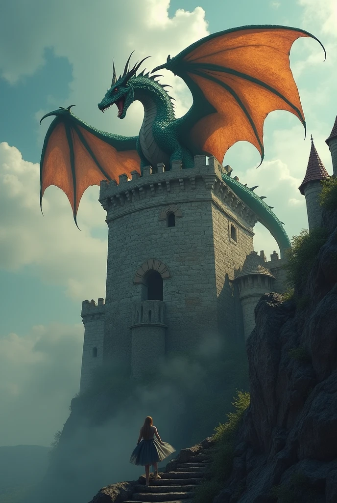 A large dragon with many spikes and sparkling scales all over its body flew up to the highest tower of the castle.. Soon, Behind the Walls, noise was heard from the flapping of its huge wings and gusts of heat. "That evil dragon again", - thought the princess and pulled the hem of her dress.. "Only his fucking was no longer there. sucks", - she said gritting her teeth and resolutely went out onto the small balcony of her tower.. The same tower, in which she was imprisoned indefinitely, And shebeen there since then, as soon as the nannies first noticed, that the nipples of the young princess began to swell excitingly, filling my chest with unknown desires, and barely noticeable red hairs began to appear above the pussy, her consciousness is even more disturbing.