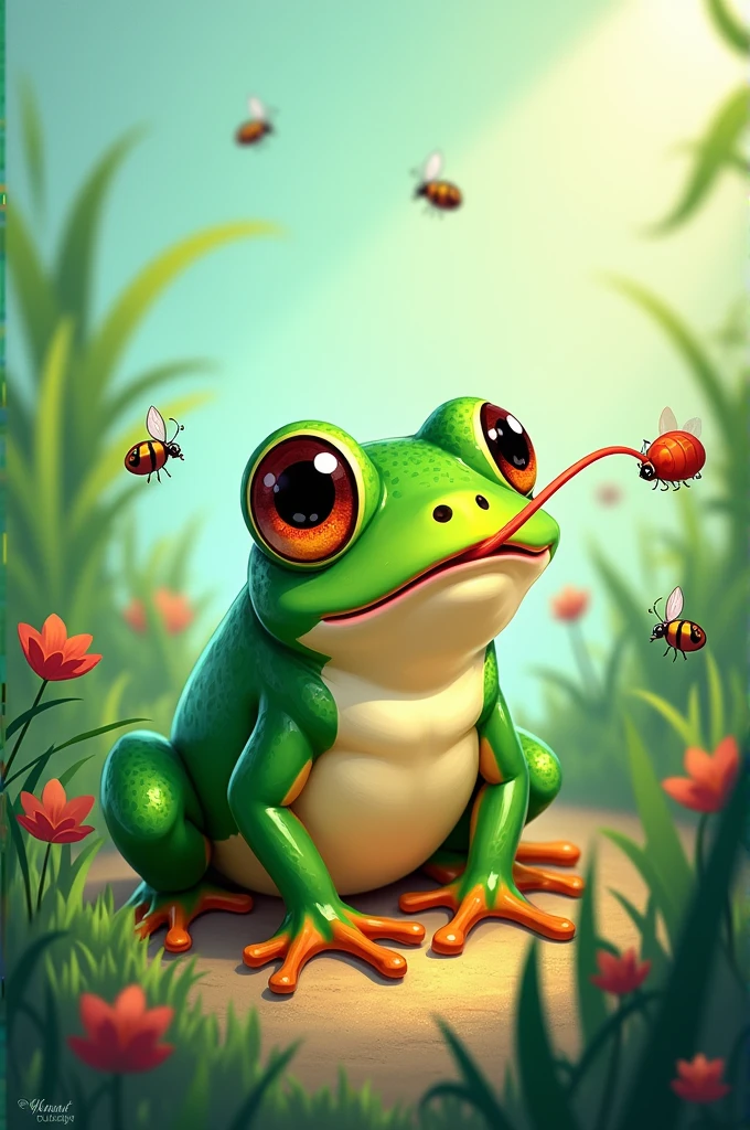 the frog went to eat insects.