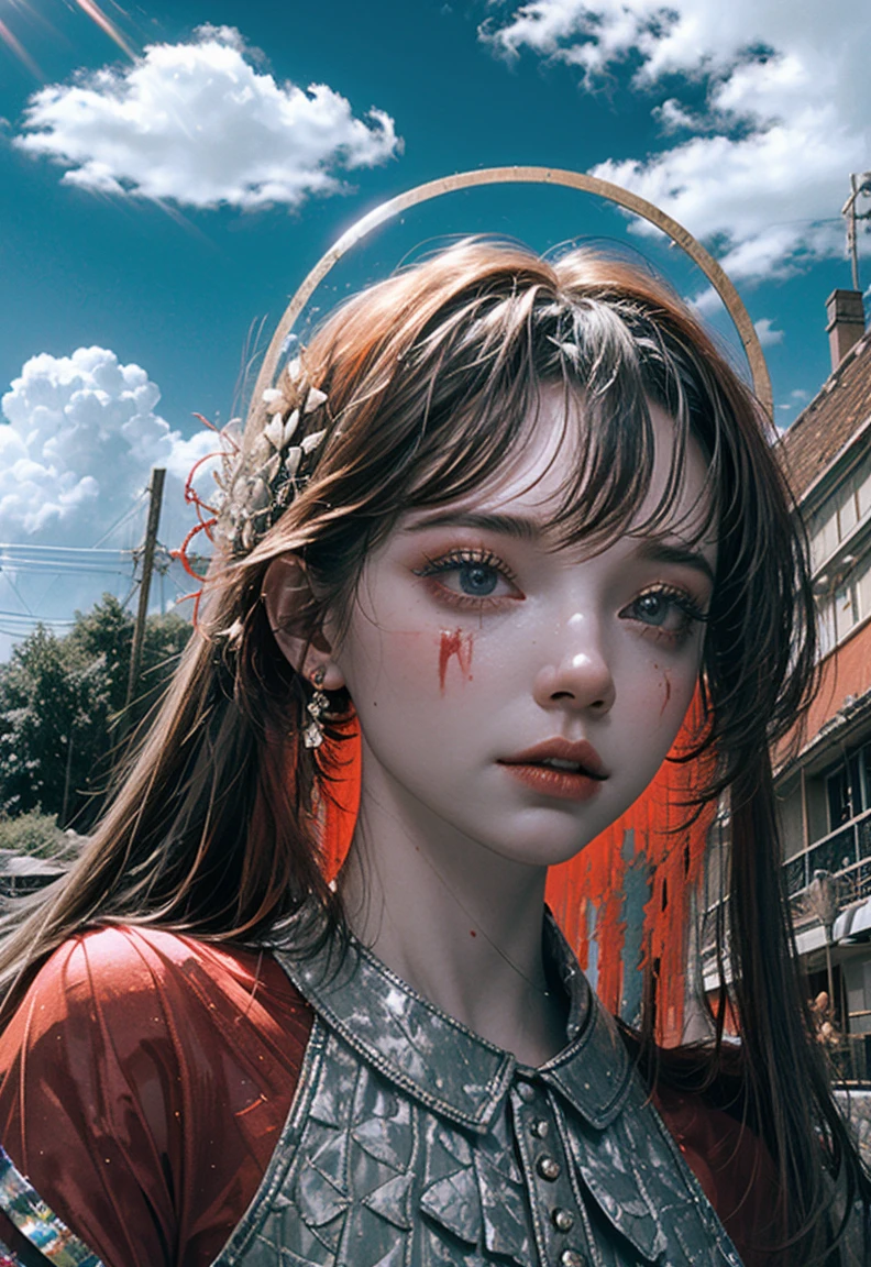 (((The best quality))), (((ultra detailed))), (((masterpiece))), illustration,(La cloud de blood roja oscura flota en el aire,the red bat,magia de blood),1girl,sex, perfect face,One of her hands waved a whip, volumetric illumination,Chica sexy wowdk,Crazy smile,lluvia de blood roja, Cuervo,cemetery, fantasy, underground castle, ((Muted colors, evening, darkness)), make-up, mascara,translucent skin, Halftones,cloud,light_particuls,Eldenring\(Small\) 1girl, winged helmet, red cape, (Small_move:1.3), covered eyes, blood,Red hair,(damn you_left_arm:1.3)