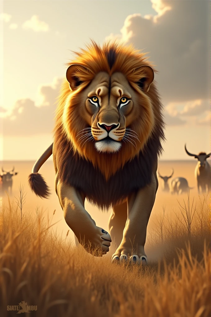 Lion looking for food